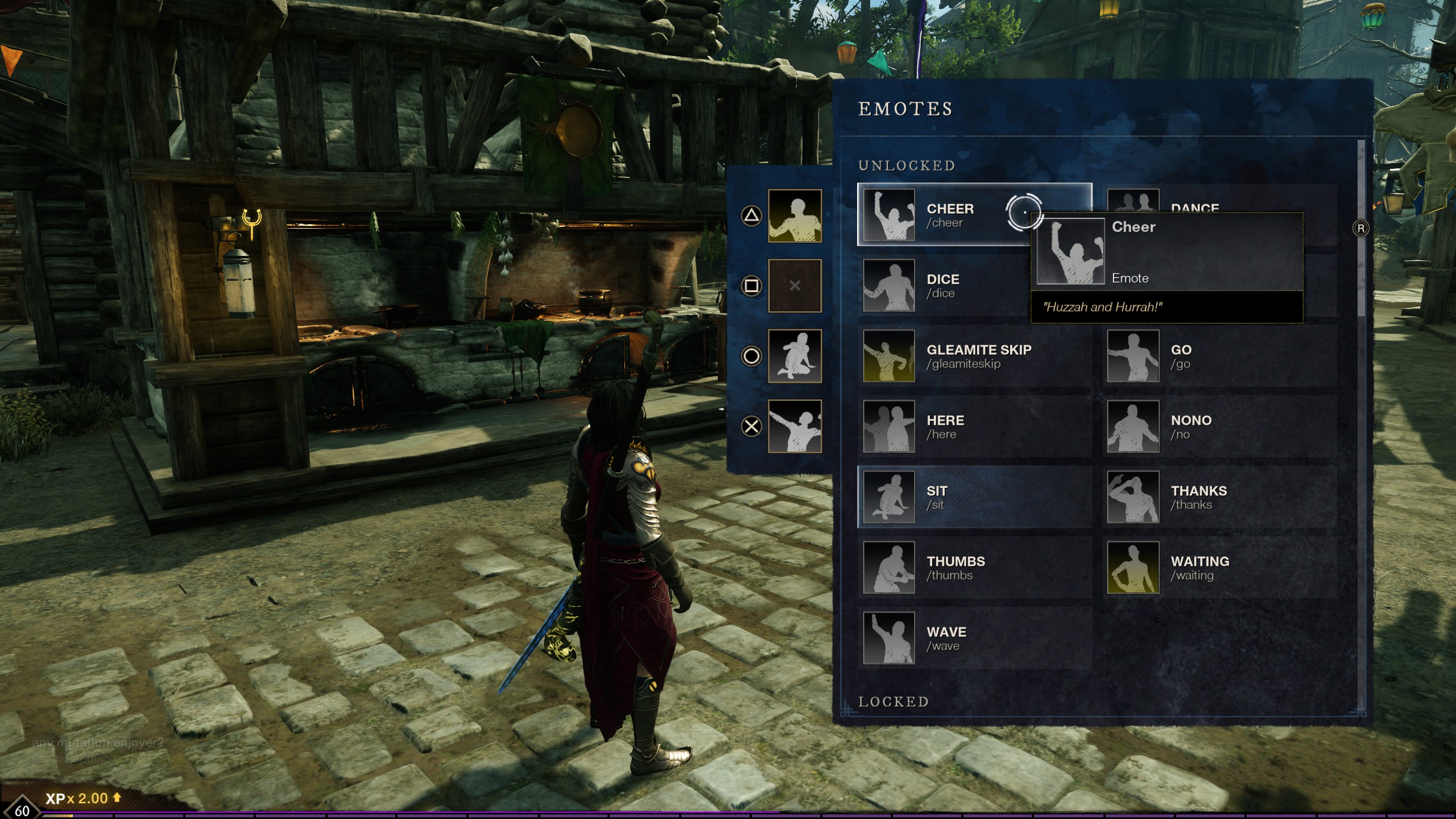 New World: Aeternum Emotes Screen