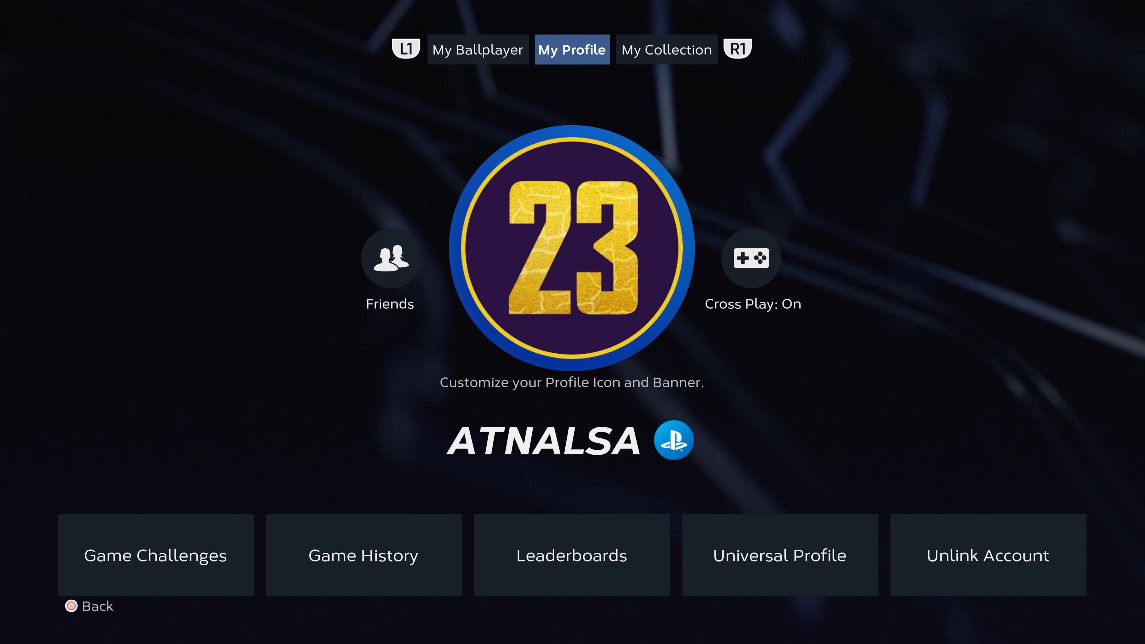 MTS Profile Screen