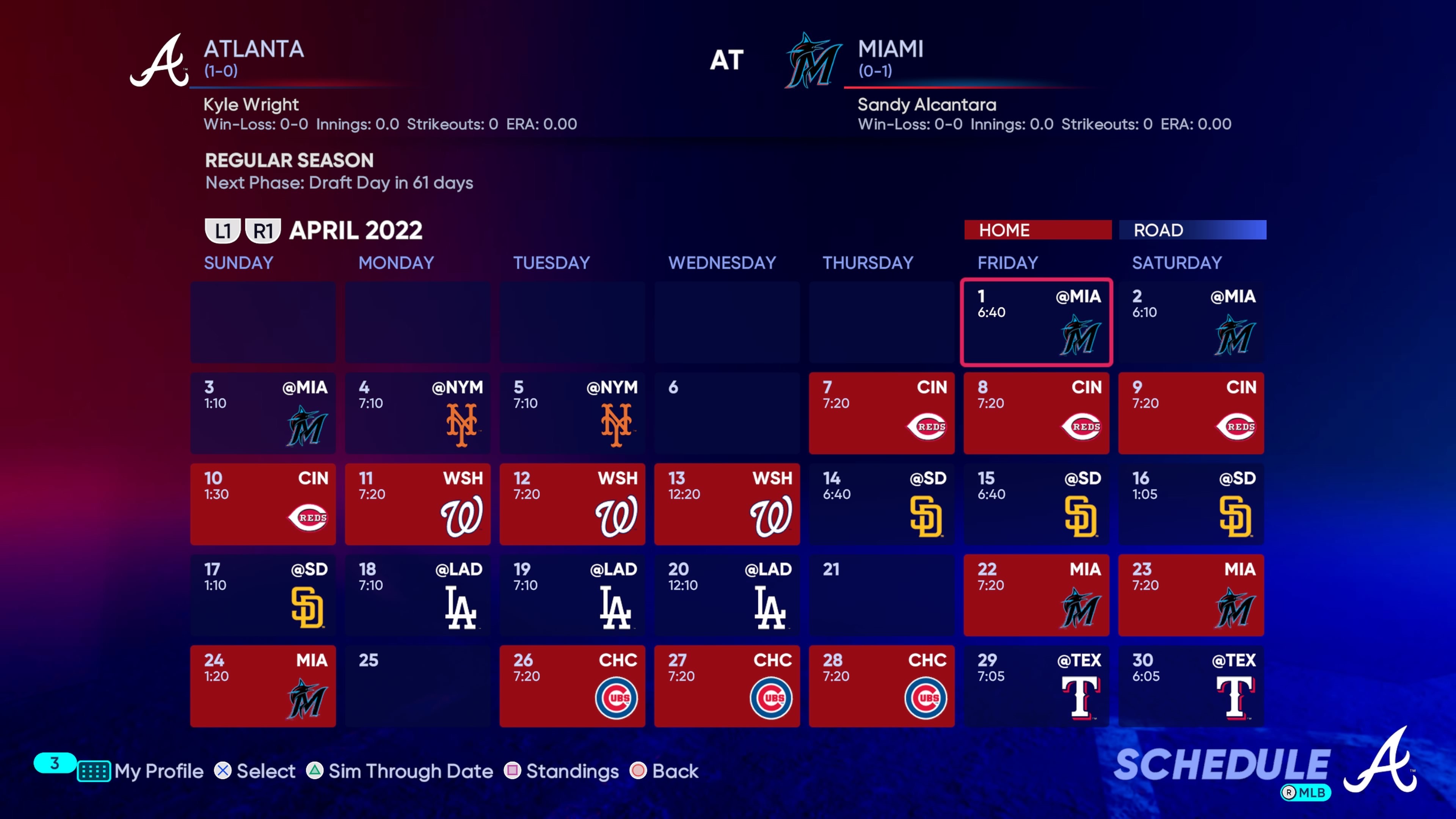 MTS Schedule Screen