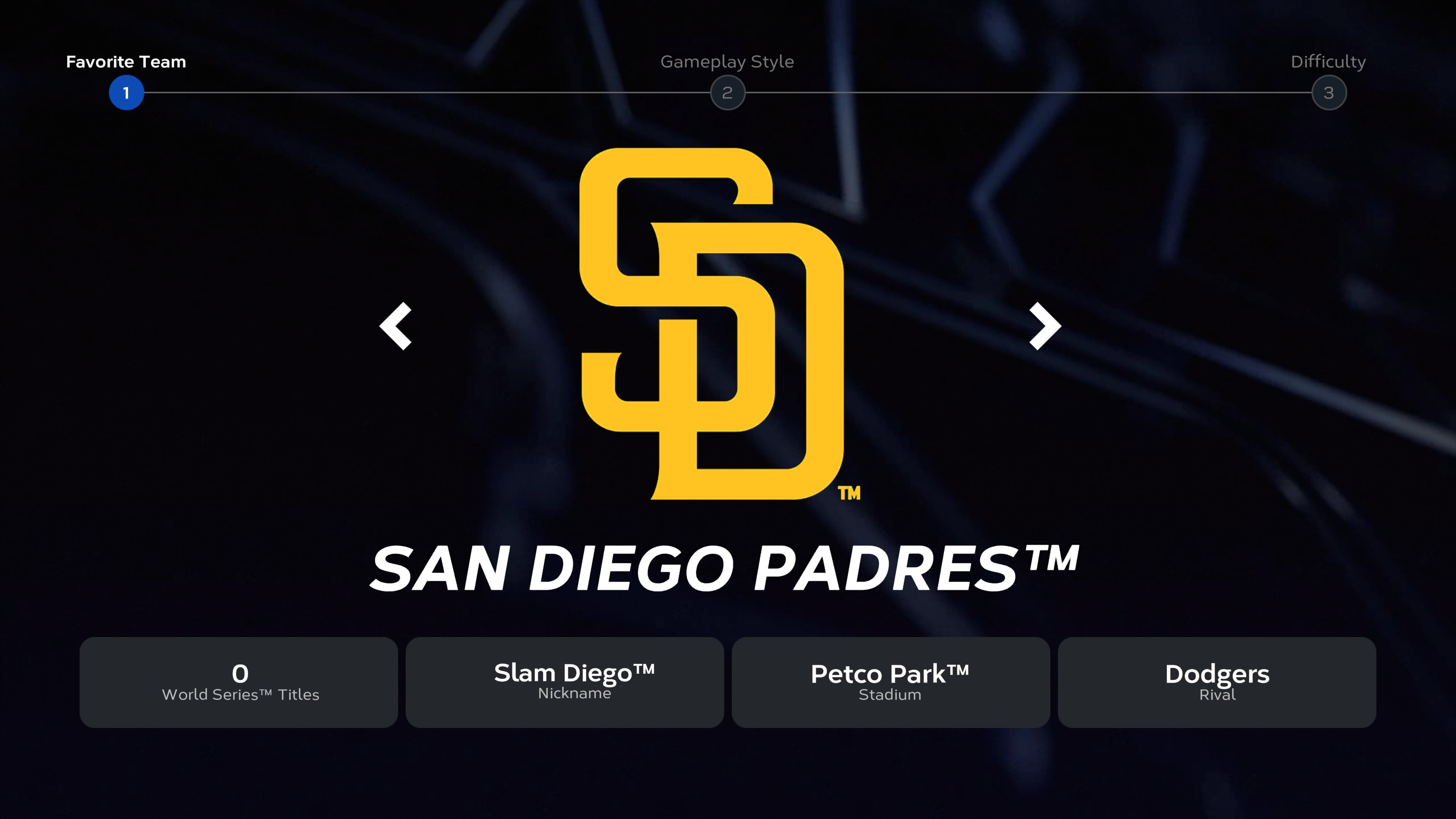 MTS Team Select Screen